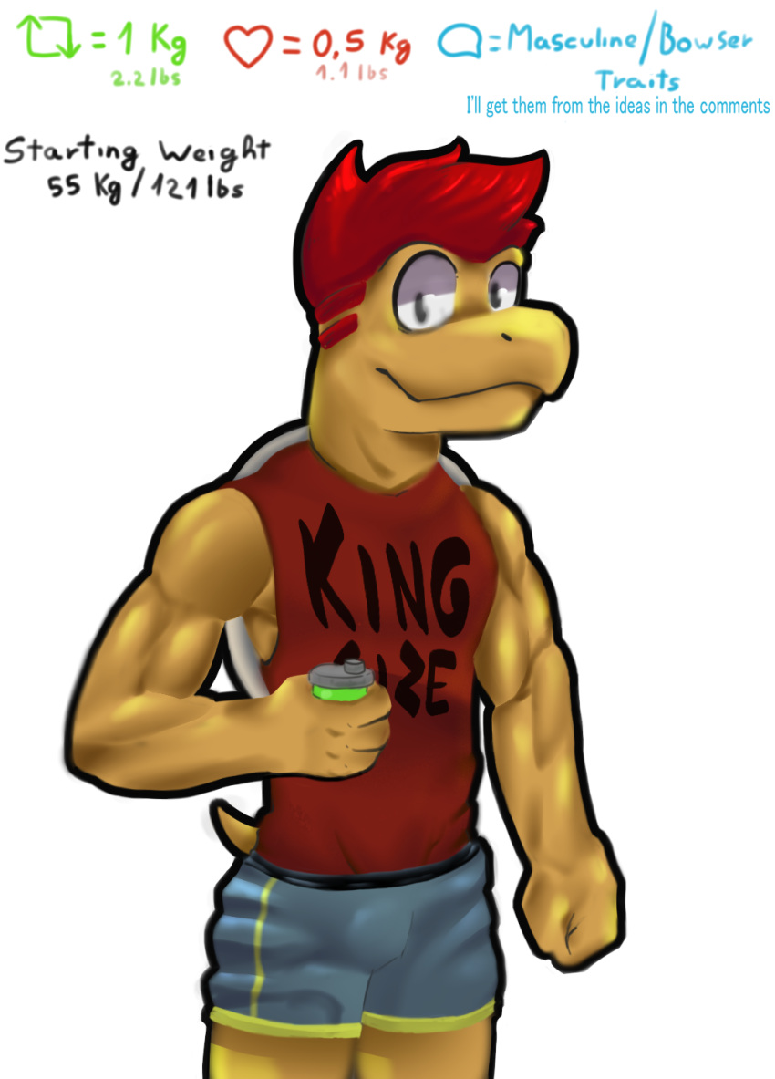 animal_humanoid anthro bottomwear cenies clothing growth_drive growth_potion growth_sequence hi_res humanoid jock koopa koopa_humanoid koopa_troopa male male/male mario_bros muscle_groups nintendo reptile scalie scalie_humanoid shorts sleveless_hoodie sleveless_shirt solo transformation turtle video_games