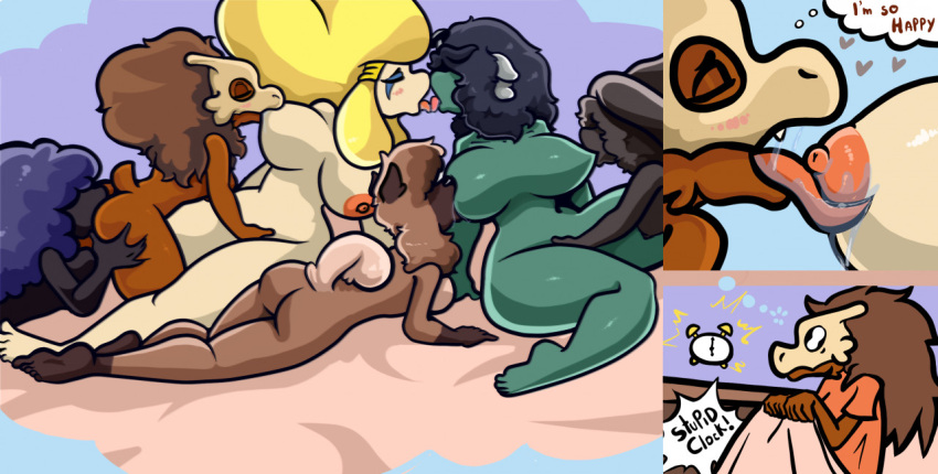 animal_humanoid anthro anthrofied big_breasts blue_hair blush bone breast_play breast_suck breasts brown_body butt canid canine canis comic cubone cuby_(carrot_kiss) digital_media_(artwork) english_text female female/female gastly ghost group hair humanoid jirachi kiss_the_carrot kissing koi_(carrot_kiss) legendary_pok&eacute;mon magnemite malpo_(carrot_kiss) mammal mask mismagius nintendo nipples not_furry nude open_mouth petra_(carrot_kiss) pok&eacute;mon pok&eacute;mon_(species) rockruff sayi_(carrot_kiss) shaded simple_background skull skull_mask spirit stella_(carrot_kiss) sucking text tongue video_games