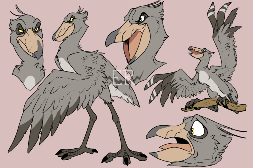 artist_logo avian black_claws cheek_tuft chest_tuft claws facial_tuft feathered_wings feathers feral grey_body grey_feathers grey_wings imperatorcaesar logo male narrowed_eyes neck_tuft open_mouth red_tongue simple_background solo standing tongue tuft wings yellow_eyes