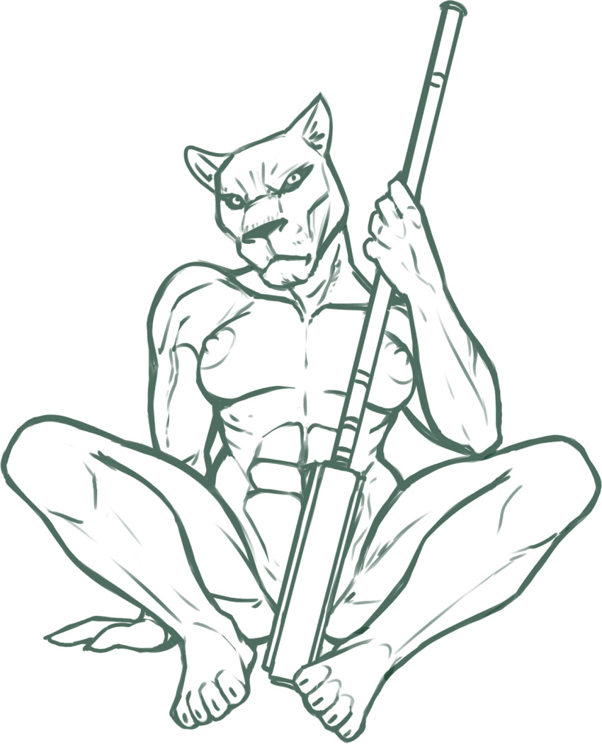 2022 4_toes abs alien anthro areola arm_support big_areola club_(weapon) convenient_censorship digital_media_(artwork) erect_nipples feet felid female fingers hi_res holding_club holding_melee_weapon holding_object holding_weapon image_comics inner_ear_fluff invincible_(comics) lion looking_at_viewer mammal melee_weapon monochrome muscular muscular_anthro muscular_arms muscular_female muscular_thighs nipples nude pantherine redout sitting solo spread_legs spreading thick_neck thokk's_daughter toes tuft vein veiny_arms weapon