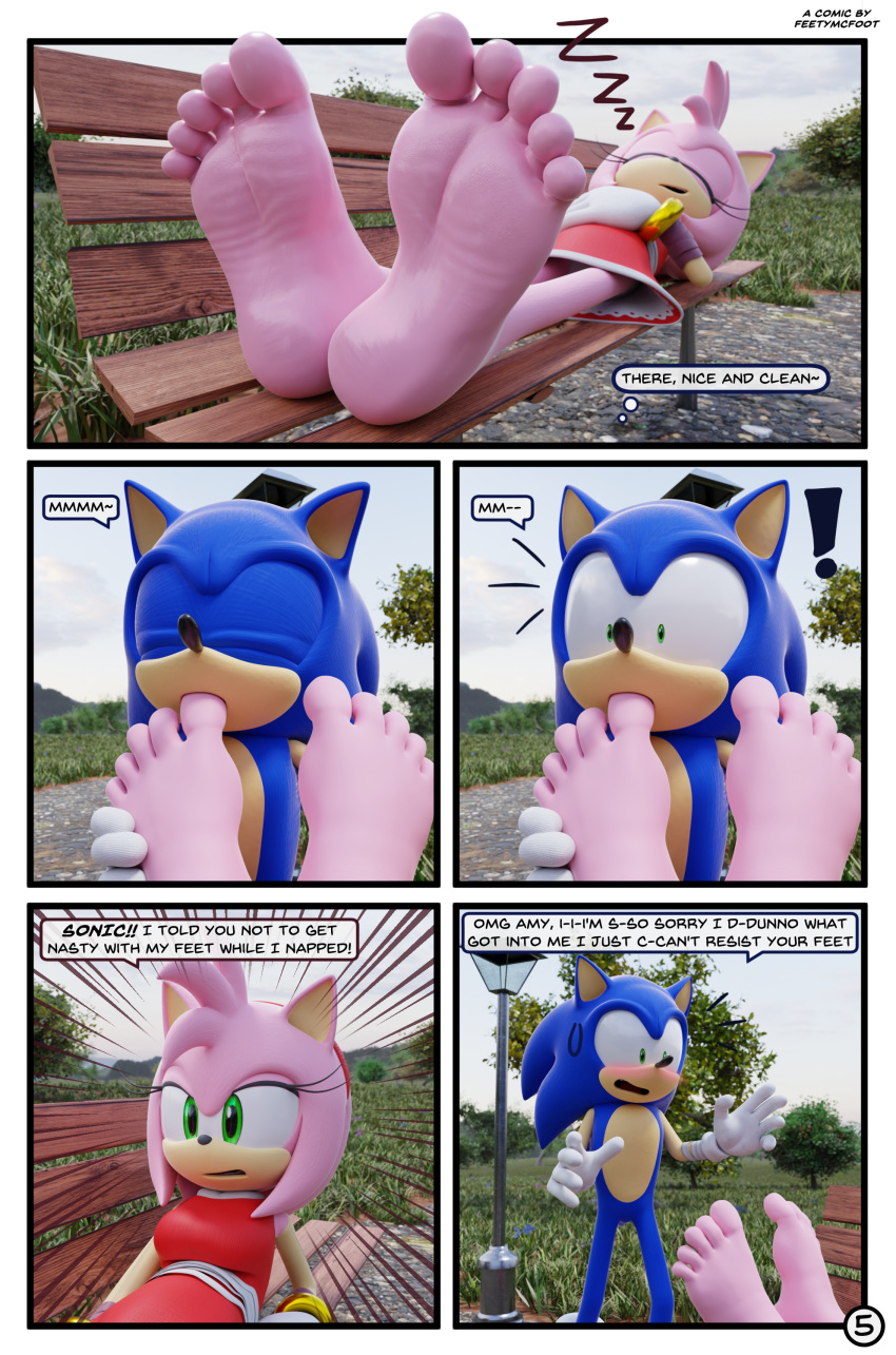 5_toes absurd_res amy_rose anthro comic dialogue duo feet feetymcfoot female foot_fetish foot_focus foot_in_mouth foot_play foot_suck hi_res humanoid_feet male male/female sega soles sonic_the_hedgehog sonic_the_hedgehog_(series) speech_bubble sucking toe_in_mouth toe_suck toes