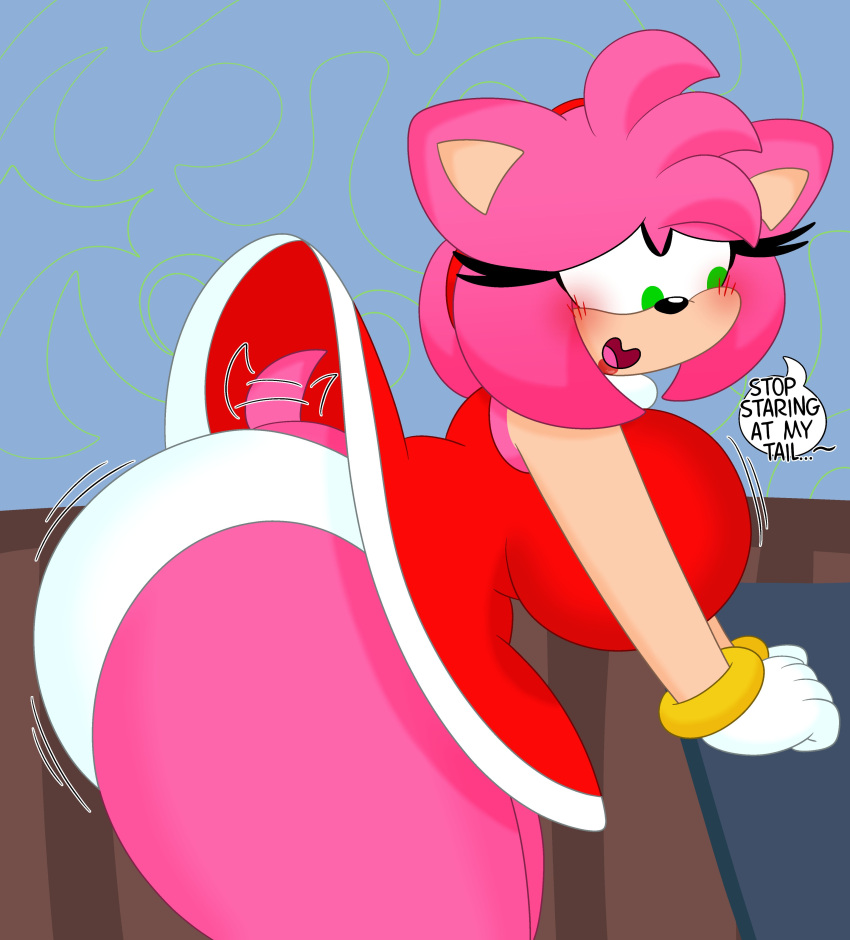 2022 3barts 4k absurd_res accessory amy_rose anthro bent_over big_breasts big_butt blush bouncing_breasts bouncing_butt breast_jiggle breasts bubble_butt butt butt_jiggle clothing curvaceous curvy_figure detailed_background dialogue digital_drawing_(artwork) digital_media_(artwork) dress english_text eulipotyphlan eyelashes female fingers fur gloves green_eyes hair handwear headband hedgehog hi_res hourglass_figure huge_breasts huge_butt inside jiggling mammal multicolored_body multicolored_fur open_mouth panties panty_shot pink_body pink_fur pink_hair sega short_hair short_tail small_waist smile solo sonic_the_hedgehog_(series) tail_motion tailwag talking_to_viewer tan_body tan_fur text thick_thighs tongue two_tone_body two_tone_fur underwear voluptuous wide_hips