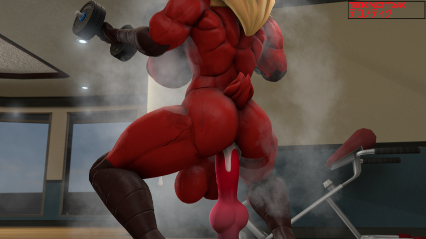 3d_(artwork) anal anal_masturbation anal_penetration animal_dildo animal_sex_toy anthro areola athletic backsack balls big_balls big_breasts big_penis blaziken bodily_fluids breasts butt canine_dildo circumcised digital_media_(artwork) dildo dildo_in_ass dildo_insertion dripping dumbbell exercise genital_fluids genitals herm hi_res huge_breasts intersex leaking_precum lube lube_in_ass lube_on_dildo lube_on_sex_toy masturbation muscular muscular_anthro muscular_intersex musk musk_clouds nintendo nipples penetration penis pok&eacute;mon pok&eacute;mon_(species) precum precum_drip rear_view red_areola red_nipples sex_toy sex_toy_in_ass sex_toy_insertion side_boob solo source_filmmaker squats squatting_position sweat teknotyk video_games watermark weightlifting weights workout