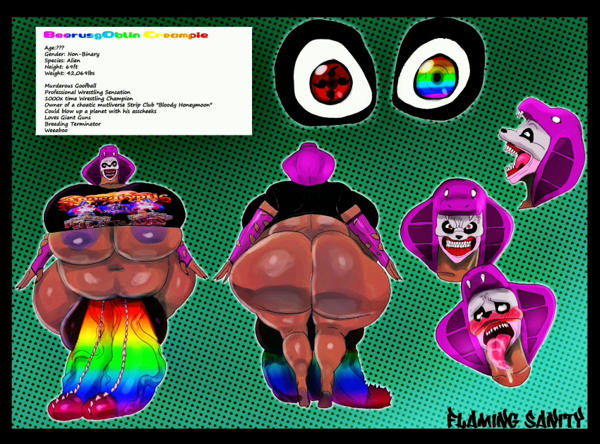 ahegao alien anthro armwear balls beerusgoblin_creampie belly big_balls big_belly big_breasts big_butt big_penis breasts butt clothing dark_body dark_skin expressions fan_character flaccid flamingsanity_(artist) genitals huge_balls huge_breasts huge_butt huge_penis hyper hyper_balls hyper_belly hyper_breasts hyper_butt hyper_genitalia hyper_penis kaiju looking_pleasured monster multicolored_eyes multicolored_penis penis rainbow_eyes rainbow_penis sharingan shirt snake_hood solo spiked_penis spikes spikes_(anatomy) t-shirt thick_thighs topwear wide_hips