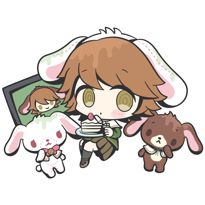 2021 :&gt; :&lt; :3 :o absurd_res alpha_channel alter_ego alter_ego_(chihiro) animate_inanimate anthro barefoot big_eyes big_head bottomwear bow_tie brother brown_body brown_ears brown_eyes brown_fur brown_hair brown_nose cake chibi chihiro_fujisaki clothed clothing computer cosplay crossdressing crossover danganronpa dessert detailed eyelashes featureless_crotch feet female floppy_ears food footwear frown frowning_at_viewer fruit fur girly glistening glistening_eyes green_body green_ears green_eyes green_hair group hair hand_on_face happy head_tilt hi_res holding_cake holding_food holding_object human kurousa_(sugar_bunnies) lagomorph legwear leporid living_plushie long_ears looking_at_viewer male mammal multicolored_body multicolored_ears multicolored_hair noseless nude o_o official_art open_mouth owo pink_ears plant plate plushie pose rabbit rabbit_ears raised_arm red_eyes red_nose round_ears round_head sanrio school_uniform scut_tail shadow shirousa_(sugar_bunnies) shirt shoes short_hair short_tail sibling simple_background simple_eyes sister sitting size_difference skirt smile smiling_at_viewer socks standing stitch_(sewing) stockings strawberry sugar_bunnies tan_body tan_ears tan_skin toony topwear transparent_background trio twins two_tone_body two_tone_ears two_tone_hair uniform unknown_artist white_body white_ears white_fur white_tail wide_eyed