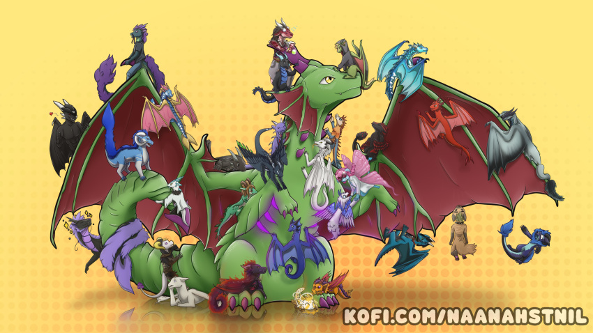 angel artist banner cactus commissionsopen digital_media_(artwork) discord_(mlp) dragon friendship_is_magic gradient green group hi_res invalid_tag ko-fi my_little_pony naana naanahstnil plant server thanasis