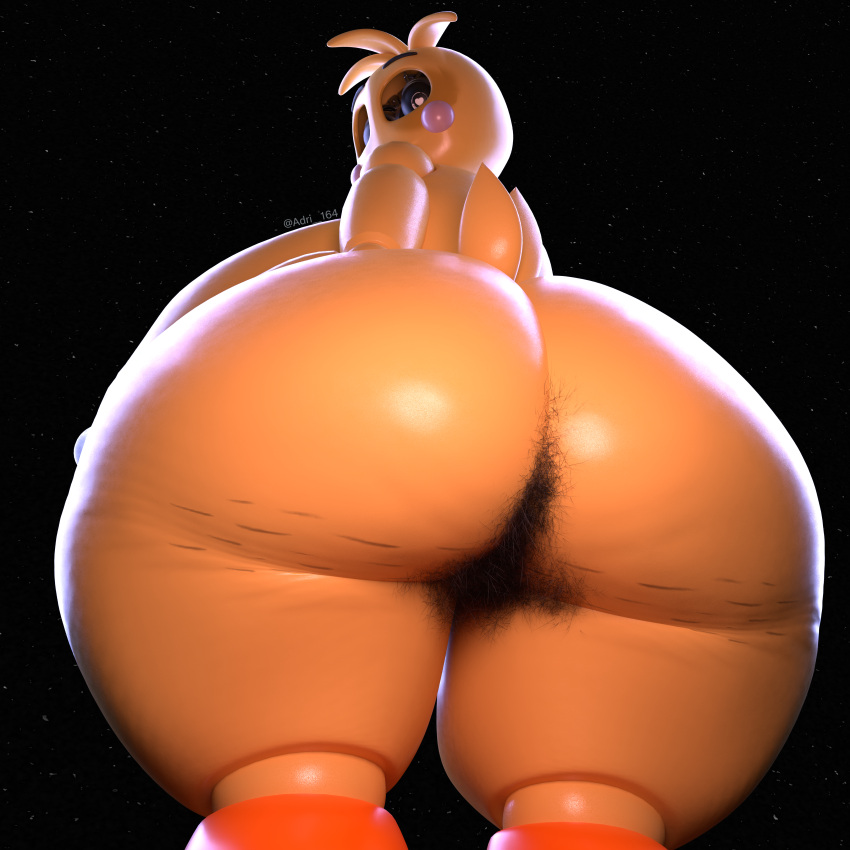 absurd_res adri164 anal_hair animatronic avian big_breasts big_butt big_pubes bird body_hair breasts bubble_butt butt butt_hair cellulite chicken five_nights_at_freddy's five_nights_at_freddy's_2 galliform gallus_(genus) hairy hi_res hyper_pubes looking_at_viewer looking_back lovetaste_chica machine phasianid pubes robot scottgames solo thick_thighs toy_chica_(fnaf) yellow_body
