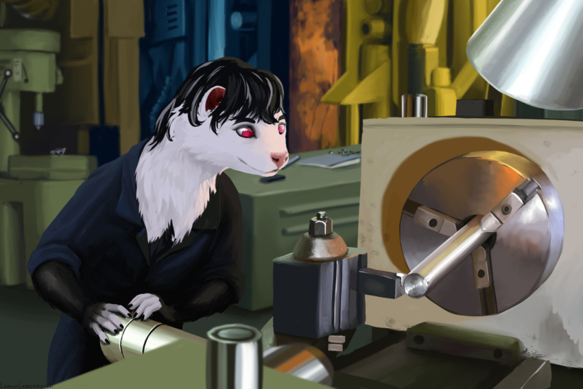 anthro domestic_ferret lemurlemurovich male mammal mustela mustelid musteline solo true_musteline