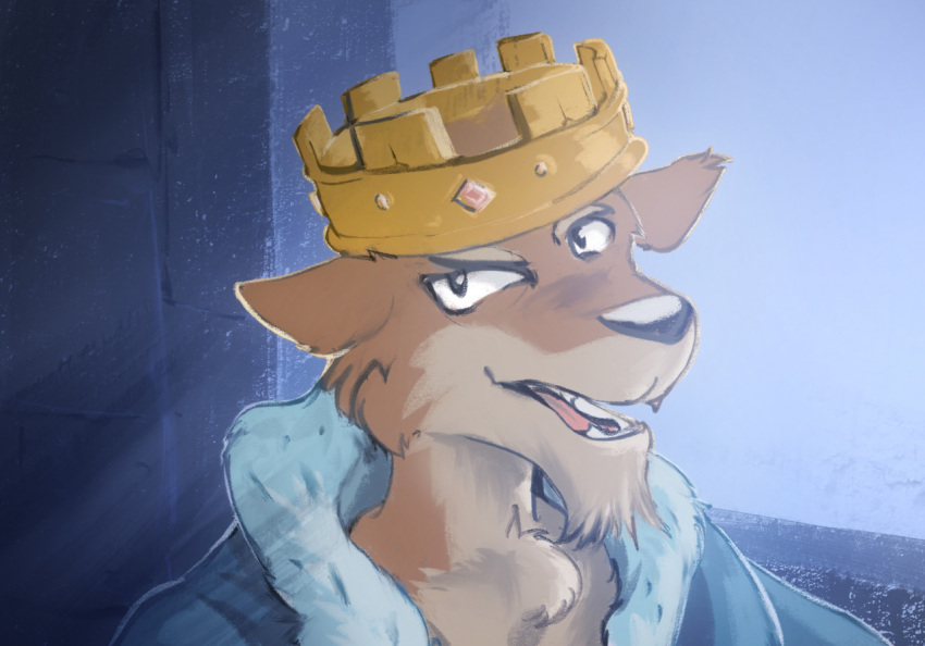 anthro brown_body brown_fur crown disney felid fur furaffinity king lion male mammal pantherine prince_john robin_hood_(disney) royalty solo stampmats