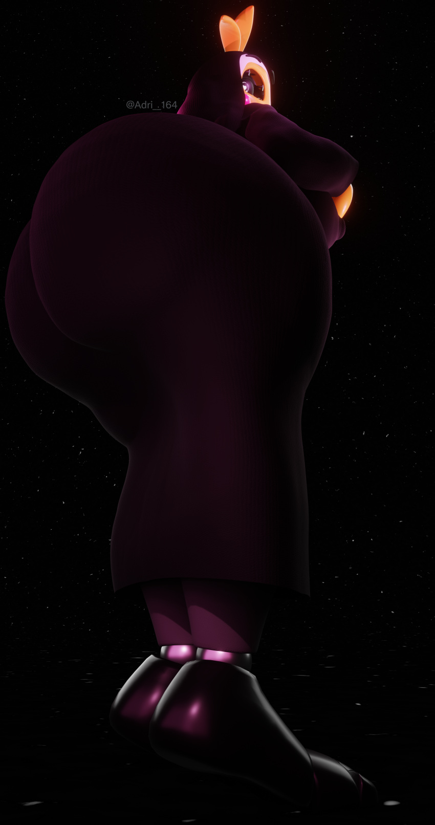 absurd_res adri164 animatronic avian big_butt bird butt chicken clothing curvy_figure female five_nights_at_freddy's five_nights_at_freddy's_2 galliform gallus_(genus) hi_res huge_butt hyper hyper_butt looking_at_viewer machine nipple_outline nun nun_habit nun_outfit phasianid religious_clothing robot scottgames solo toy_chica_(fnaf) wide_hips