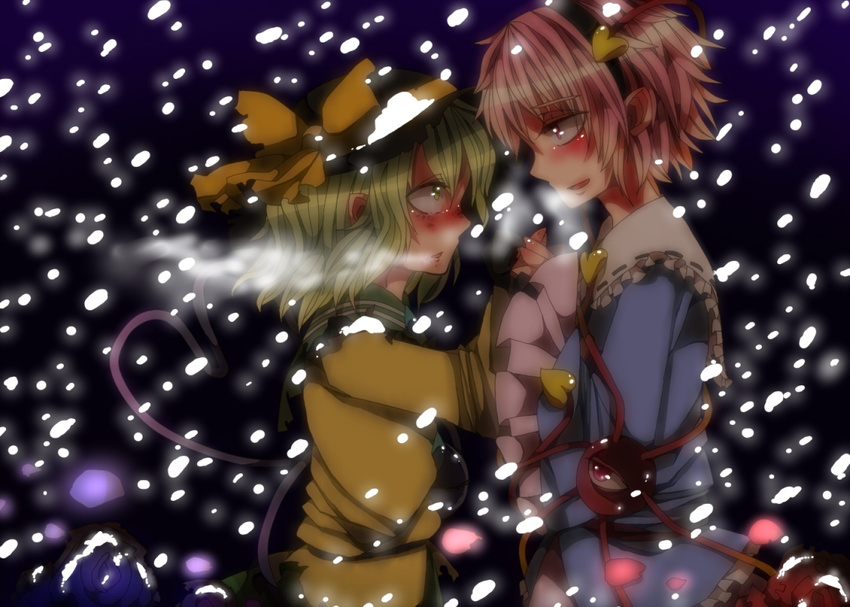 bad_id bad_pixiv_id komeiji_koishi komeiji_satori multiple_girls pote_(aonibi_kairou) siblings sisters snow touhou