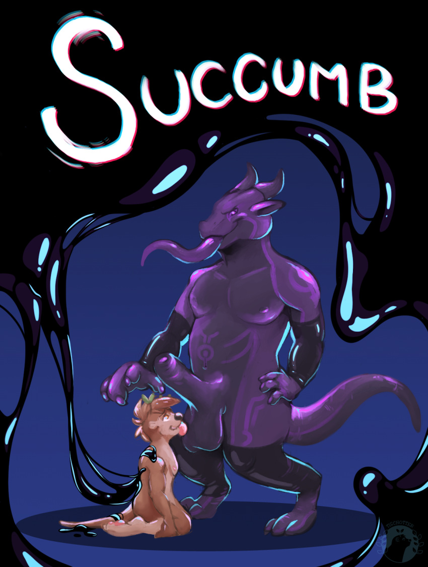 anthro demon dominant duo glistening glistening_body goo_(disambiguation) hi_res jackie_demon lutrine male male/male mammal mind_control mustelid rubber submissive submissive_male tisch tischotter