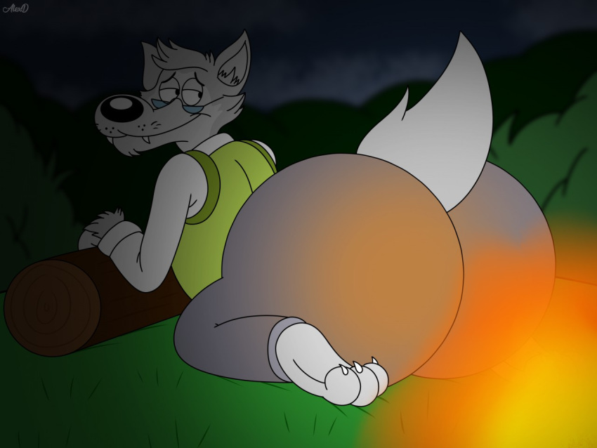 age_difference anthro bedtime big_butt black_nose buns butt butt_on_fire camp campfire camping canid canine canis clothed clothing ear_fur eyewear feet fire forest fur furrylovepup_v2 glasses grey_body grey_fur huge_butt huge_hips huge_thighs looking_at_another looking_back looking_pleasured male mammal mascot multicolored_body multicolored_fur night older_anthro older_male pinup plant pose presenting presenting_hindquarters raised_tail sexy_eyes smile solo symbicort_commercial teasing thick_thighs toasting tree two_tone_body two_tone_fur warming wide_hips wolf wolf_tail wood