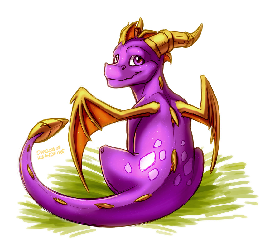 activision dragon dragonoficeandfire hi_res looking_at_viewer male membrane_(anatomy) membranous_wings sitting smile solo spread_wings spyro spyro_the_dragon video_games wings