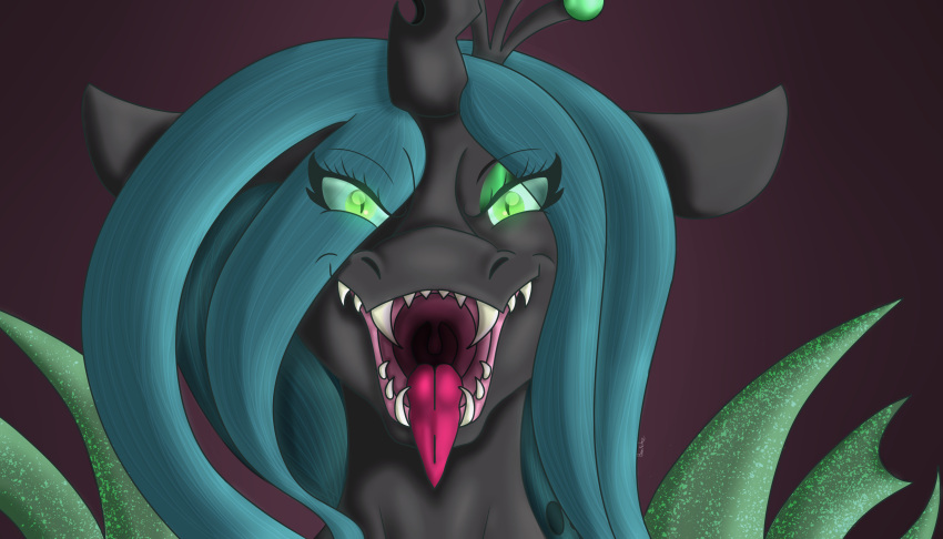 absurd_res arthropod beatricethecow changeling changeling_hive changeling_queen fangs female feral friendship_is_magic hasbro hi_res my_little_pony oral_vore queen_chrysalis_(mlp) solo vore