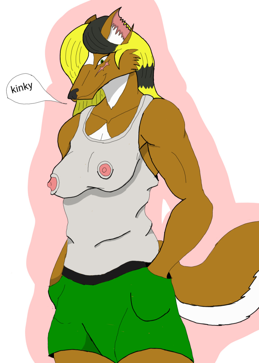 a anthro breasts canid canine canis challenge clothing crazy-fox domestic_dog drawing fan_character female hair hi_res i in it. mammal meme meme_clothing multicolored_hair my nipple_slip nipples on put rachelle rachelle_stone shot_(disambiguation) so solo there's this to twitter two_tone_hair whare your