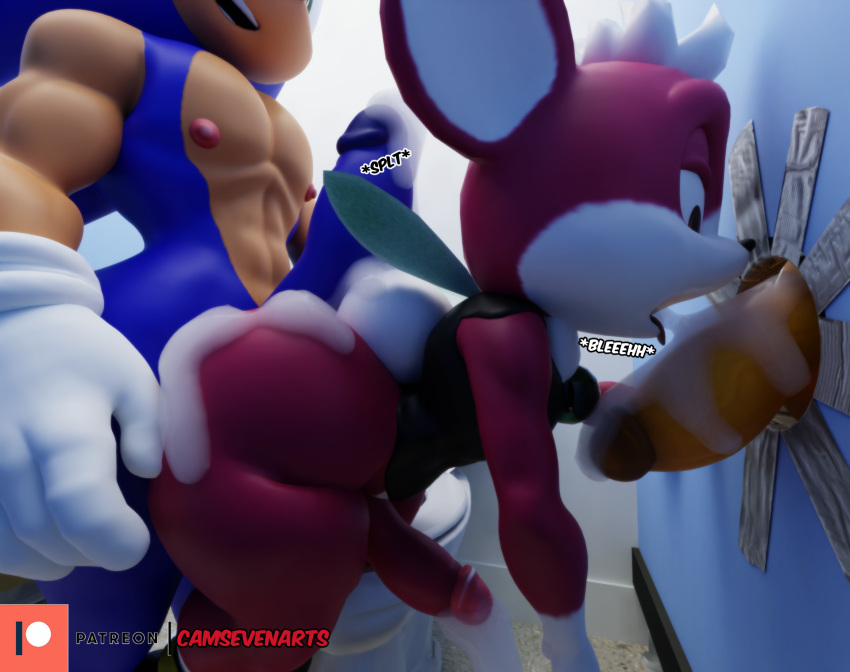 3d_(artwork) anthro bathroom big_butt blue_body blue_fur bodily_fluids bottomless butt camseven chip_(sonic) clothed clothing cum cum_drip cum_in_mouth cum_inside cum_on_back cum_on_butt cumshot digital_media_(artwork) dripping ejaculation english_text erection eulipotyphlan fellatio fur genital_fluids genitals girly glory_hole group hair hedgehog hi_res male male/male mammal mostly_nude nipples nude oral orange_penis penile penis public_restroom red_body red_fur restroom_stall sega sex smile sonic_the_hedgehog sonic_the_hedgehog_(series) sonic_unleashed teapot_(body_type) text thick_thighs toilet tongue tongue_out topwear trio unknown_species watermark white_hair wide_hips wings