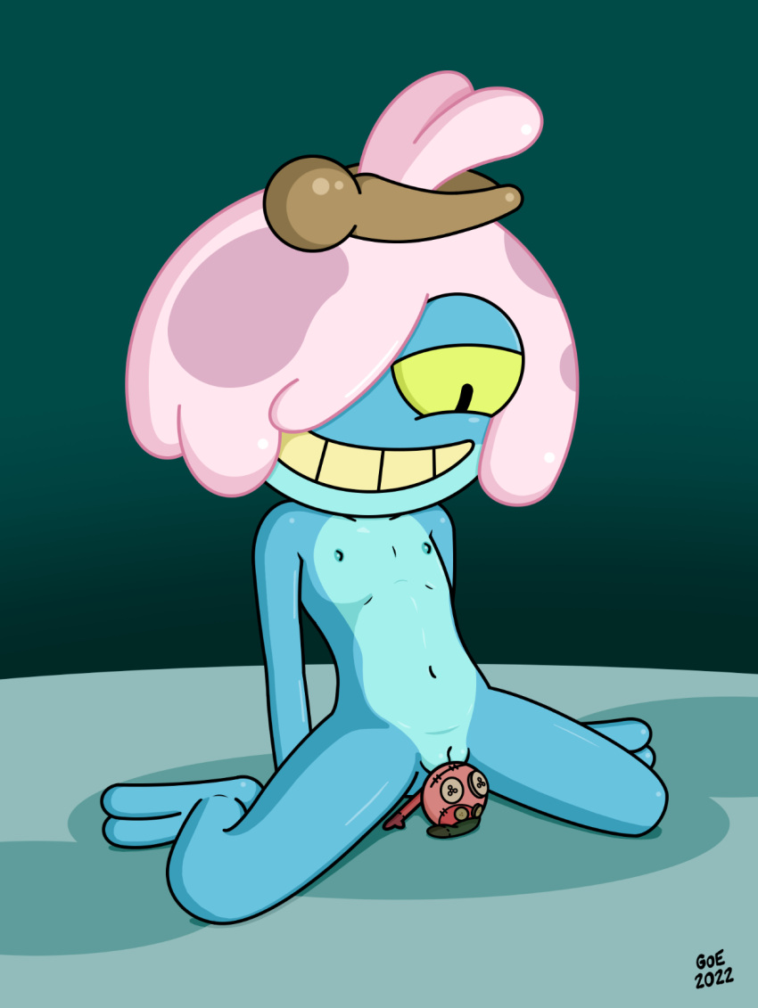 amphibia_(series) amphibian animal_humanoid disney doll female flat_chested frog genitals goe hair hi_res humanoid looking_down maddie_flour nipples nude pussy short_hair sitting smile spread_legs spreading tomboy voodoo