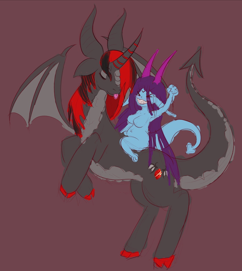 absurd_res anthro dragon duo equid equine fan_character female feral flazy friendship_is_magic hasbro hi_res horse male mammal my_little_pony pony