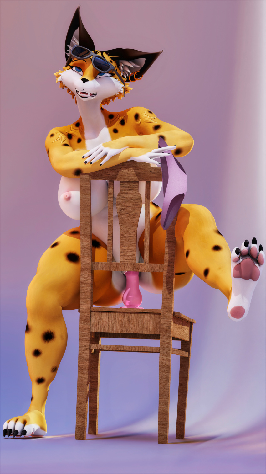 9:16 absurd_res ahegao anthro big_breasts blender_(software) breasts chair clothing crossed_arms curvy_figure digital_media_(artwork) dildo dildo_insertion dildo_sitting eyewear fangs feet felid feline female fur furniture genitals hi_res looking_pleasured lynx mammal miyu_lynx nintendo nude orange_body orange_fur panties pawpads penetration sex_toy sex_toy_insertion sitting smile solo spots spotted_body spotted_fur spread_legs spreading star_fox sunglasses thick_thighs toe_curl underwear vaginal vaginal_penetration video_games westonini wide_hips