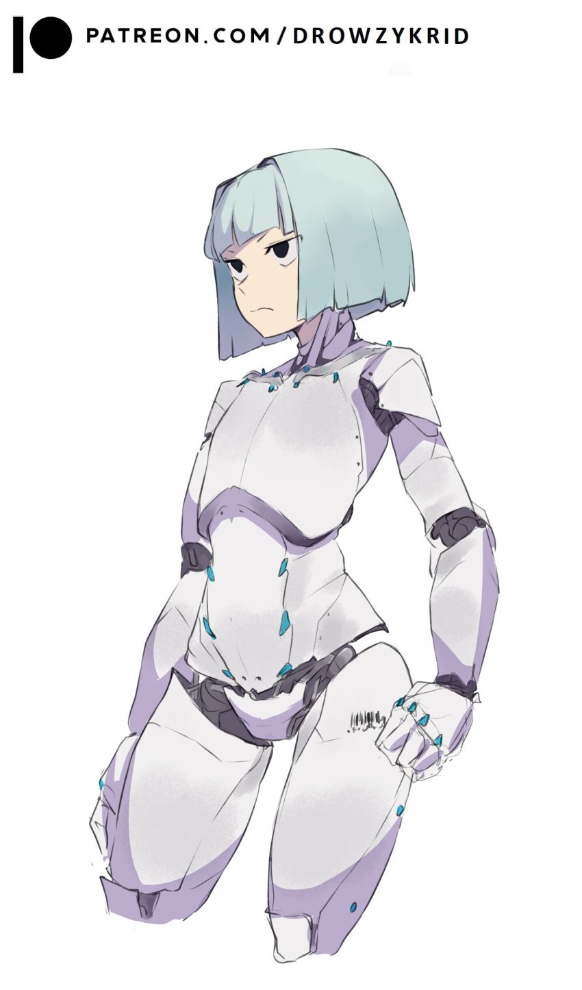breasts female genitals hair hi_res humanoid krid machine not_furry nude pussy robot short_hair small_breasts solo text thick_thighs url wide_hips