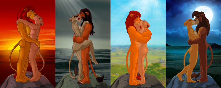 5_toes absurd_res anthro beastiarius breasts butt disney duo feet felid female group hi_res humanoid kiara kissing kovu lion male male/female mammal mufasa muscular muscular_male nala nature nature_background nude pantherine pride_rock romantic romantic_couple sarabi scar scar_(the_lion_king) simba the_lion_king toes zira