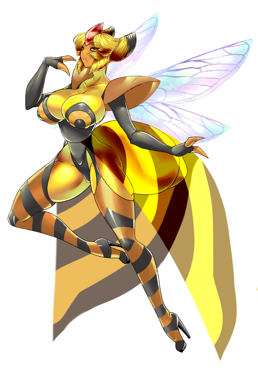 absurd_res anthro anthrofied arthropod big_breasts bodysuit breasts clothing female female_focus footwear generation_4_pokemon hi_res high_heels hymenopteran insect legwear nintendo pokemon pokemon_(species) pose skinsuit solo stockings tight_clothing translucent translucent_clothing vespiquen victoria_(psyke) video_games wasp wings zacianswords