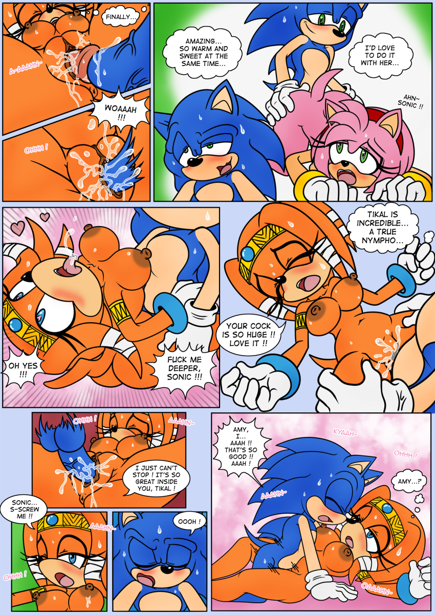 absurd_res amy_rose female hi_res male raianonzika sega sonic_adventure sonic_the_hedgehog sonic_the_hedgehog_(series) tikal_the_echidna