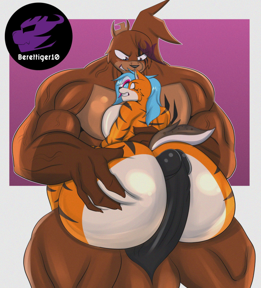 anthro back_grab balls berettiger26 big_balls big_breasts big_penis breasts brown_body brown_fur butt butt_grab can't_see_the_haters canid canine circumcised darkson_(berettiger26) demon duo erection felid female fox fur genitals gynomorph hair hand_on_butt hi_res highlights_(coloring) hot_dogging huge_balls huge_breasts huge_penis hyaenid hybrid imminent_sex intersex larger_anthro larger_male male male/female mammal meme multicolored_hair muscular muscular_anthro muscular_male nervous nude open_mouth pantherine penis rear_view scar simple_background size_difference smile spotted_face spotted_hyena striped_body stripes tan_body tan_fur thirsty_(thirstydraws) tiger ursid vein veiny_penis waist_grab wide_hips