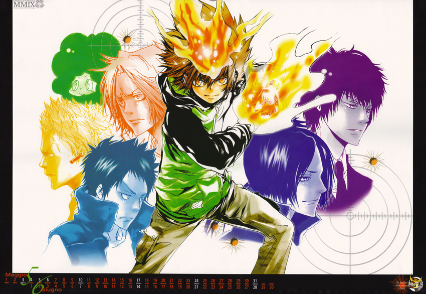 amano_akira calendar gokudera_hayato hibari_kyoya katekyo_hitman_reborn! lambo rokudou_mukuro sasagawa_ryohei sawada_tsunayoshi yamamoto_takeshi