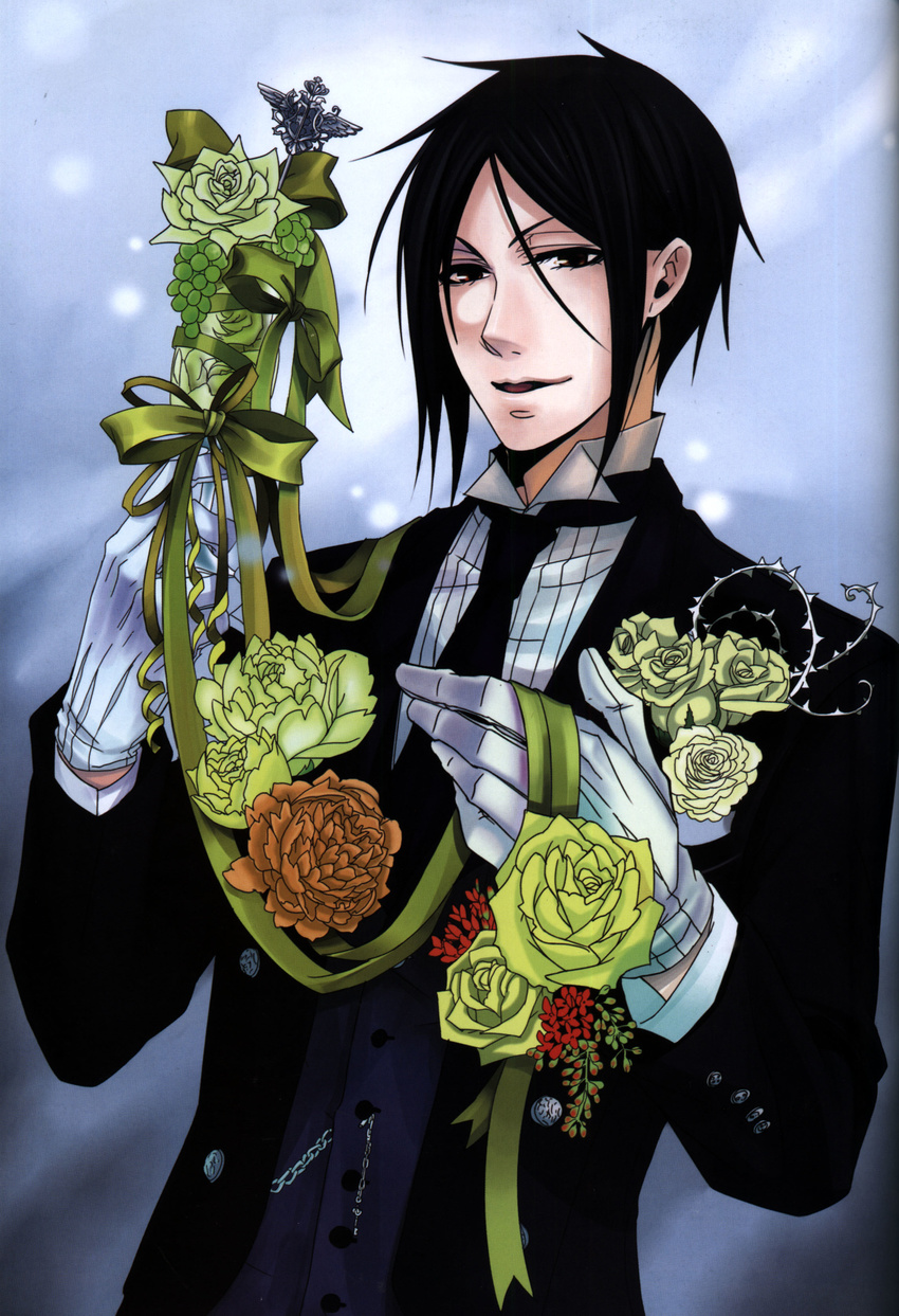 kuroshitsuji male scanning_artifacts sebastian_michaelis toboso_yana