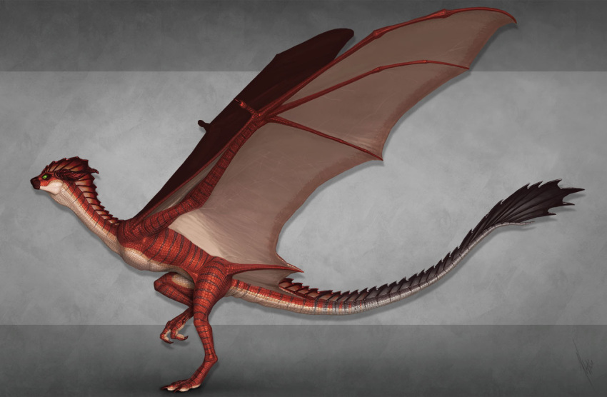 ambiguous_gender dragon feral frill_(anatomy) full-length_portrait glistening glistening_eyes green_eyes head_crest head_frill horn khyaber membrane_(anatomy) membranous_wings mouth_closed multicolored_frill portrait red_body red_frill red_horn red_scales scales scalie side_view signature simple_background solo spread_wings tail_frill tan_body tan_frill tan_scales tan_wings wings
