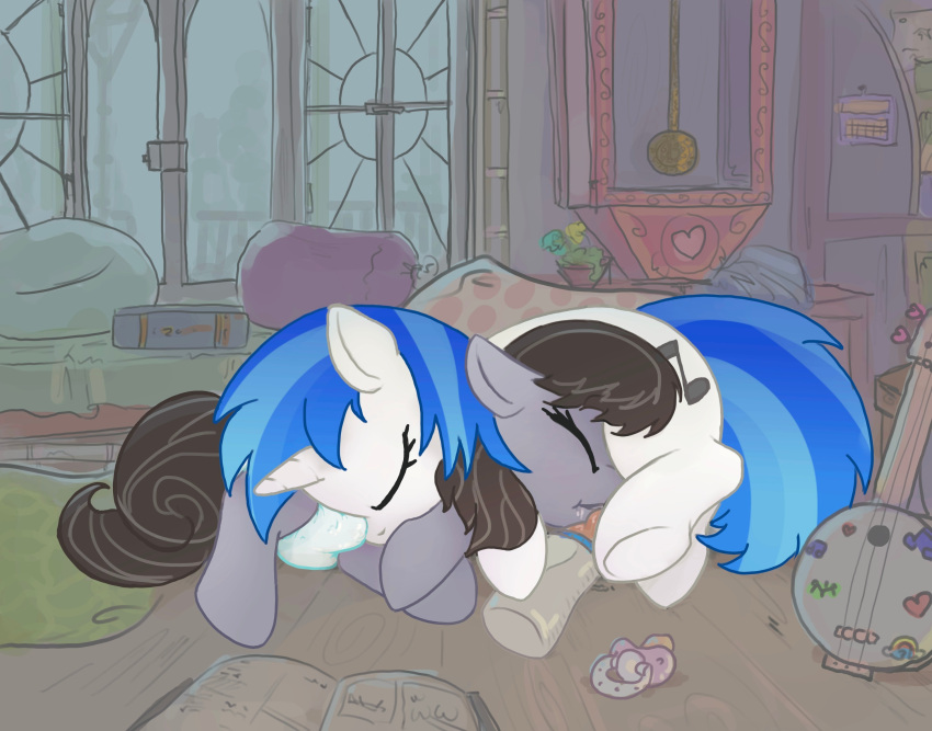 asdfasfasda baby_bottle cuddling diaper duo embrace equid equine female female/female friendship_is_magic hasbro hi_res horn horse infantilism inside mammal my_little_pony octavia_(mlp) on_ground pacifier pony sleeping unicorn vinyl_scratch_(mlp)