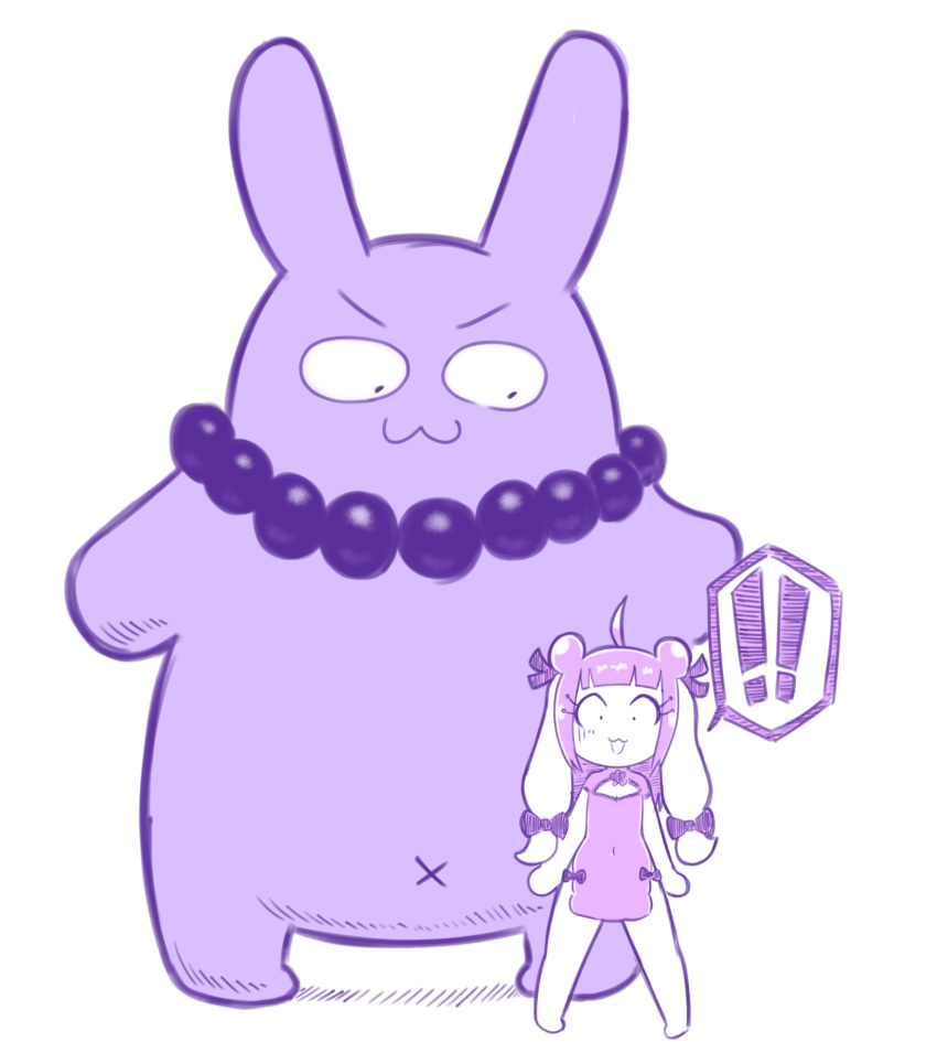 bow_ribbon clothing disfigure dress evil_grin female hi_res jewelry lagomorph leporid mammal navel necklace rabbit shocked smile yue_(disfigure)