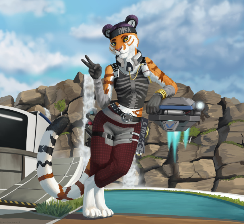 anthro felid female lemurlemurovich lifeline_(apex_legends) mammal pantherine solo tiger