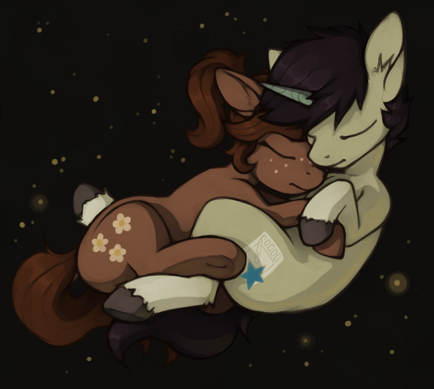 cuddling daisy_(disambiguation) duo equid equine female feral hasbro hi_res horse male mammal marsminer my_little_pony pone_keith pony