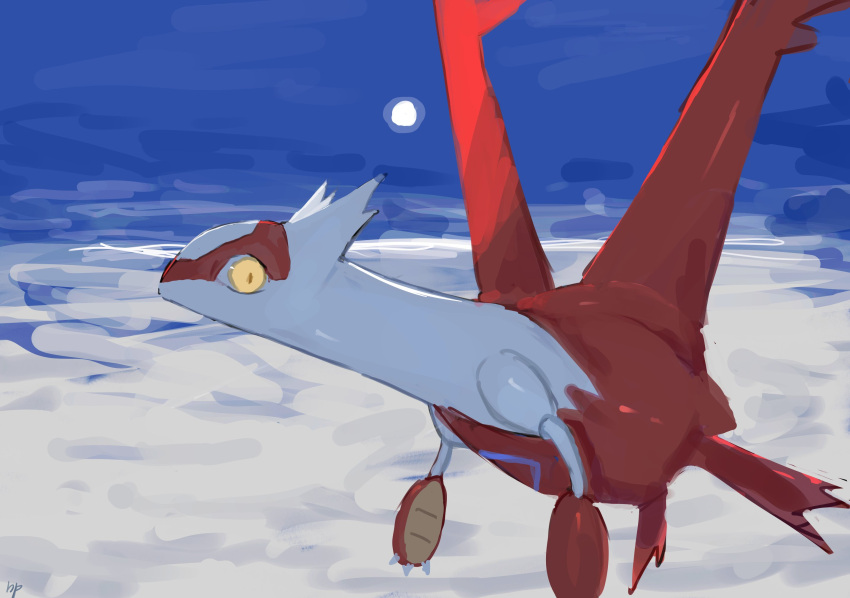 0wzsyvlnp78 blue_sky claws cloud cloudy_sky dragon flying highres latias no_humans outdoors pokemon pokemon_(creature) sky yellow_eyes