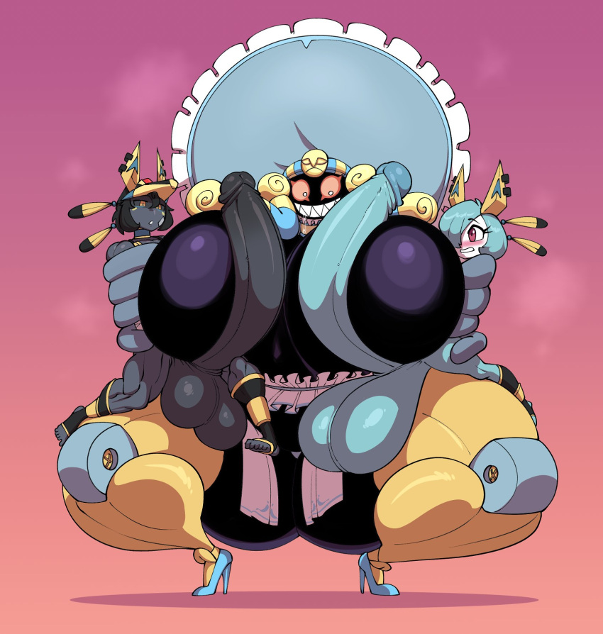 2024 balls big_balls big_breasts big_penis black_body black_hair blonde_hair blue_body blue_clothing blue_footwear blue_hair blue_shoes blush breasts clothing coal_(gomibin) cofagrigus crouching curled_hair daredemon7000 digital_media_(artwork) feathers female footwear generation_3_pokemon generation_5_pokemon generation_7_pokemon genitals gradient_background grey_body grey_sclera group hair hair_over_eye harriet_(velly) hi_res high_heels huge_balls huge_breasts huge_penis humanoid hyper hyper_balls hyper_genitalia hyper_penis kirlia kurly legendary_pokemon male male/female marshadow multicolored_hair nintendo one_eye_obstructed penis pokemon pokemon_(species) red_eyes red_sclera sharp_teeth shiny_pokemon shoes simple_background small_but_hung teeth trio white_clothing white_eyes