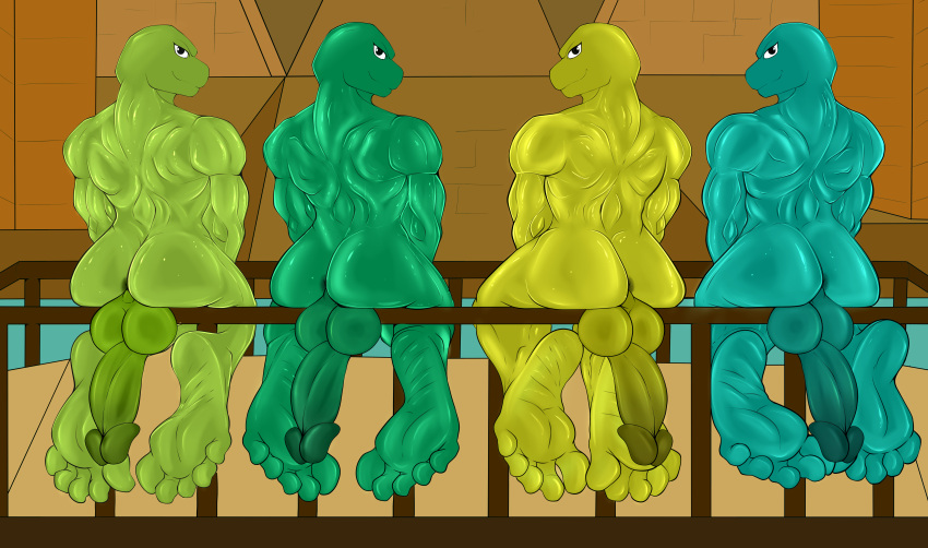 5_toes absurd_res anthro anus balls big_feet big_penis brother brothers donatello_(tmnt) erection feet genitals group hi_res humanoid humanoid_feet leonardo_(tmnt) male male/male michelangelo_(tmnt) nude penis raphael_(tmnt) reptile scalie shell-less sibling soles teenage_mutant_ninja_turtles toes turtle vendetta892