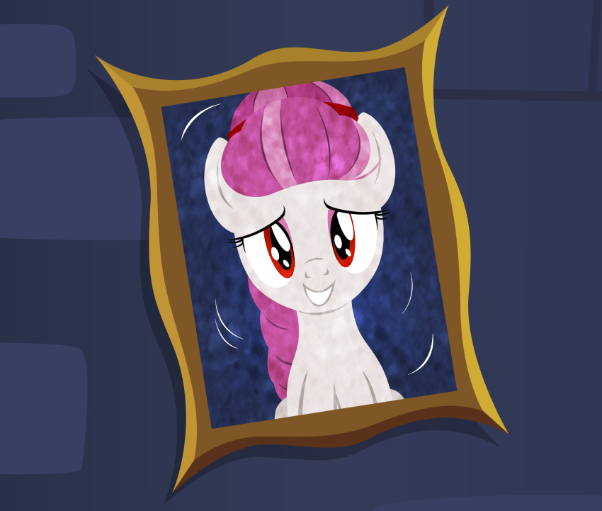 animate_inanimate awkward_smile badumsquish breath earth_pony equid equine eyeshadow fan_character female hasbro hi_res horse looking_at_viewer makeup mammal molla_lesto_(oc) my_little_pony panting pony portrait_(object) red_eyes smile solo