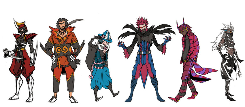 4boys bad_id bad_pixiv_id bisharp emboar gen_5_pokemon hydreigon kashi-wa multiple_boys multiple_girls personification pokemon scolipede swoobat zebstrika