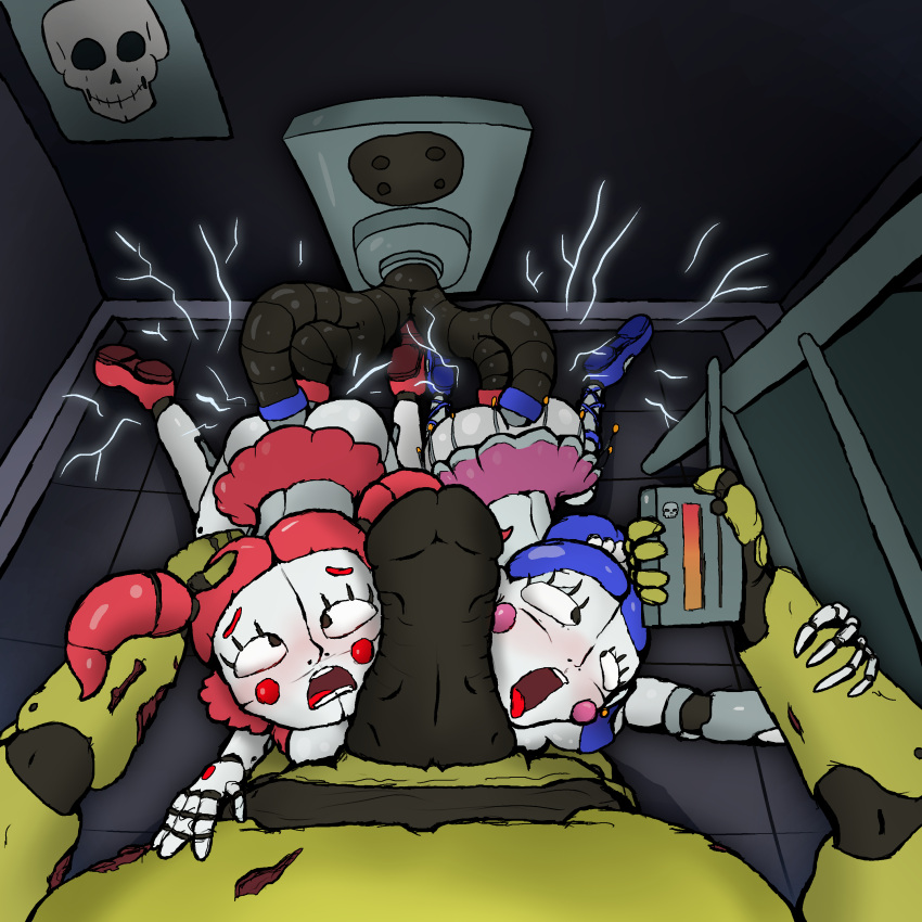absurd_res ahegao anal anal_penetration ballora_(fnafsl) blush circus_baby_(fnaf) controller cross-eyed double_penetration duo electrocution electrostimulation female first_person_view five_nights_at_freddy's five_nights_at_freddy's_3 forced group hi_res holding_head humanoid lightning looking_pleasured male male/female penetration penile penis_worship plug pornwhal rape remote_control scottgames sex sister_location springtrap_(fnaf) trio vaginal vaginal_penetration video_games