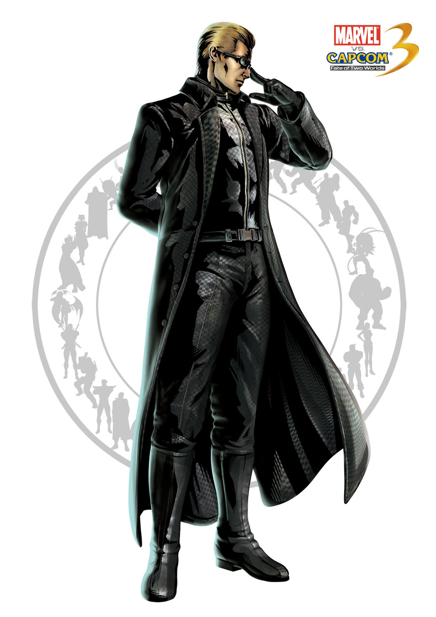 albert_wesker blonde_hair capcom highres male male_focus marvel marvel_vs._capcom marvel_vs._capcom_3 marvel_vs_capcom marvel_vs_capcom_3 official_art resident_evil resident_evil_5