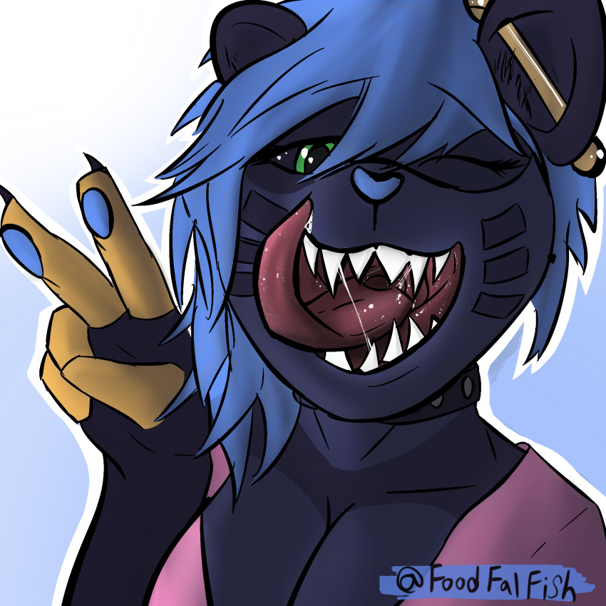 anthro aquaticmaskfreak bodily_fluids domestic_ferret drooling emmy_dook fangs female hi_res mammal mouth_shot mustela mustelid musteline open_mouth saliva saliva_on_tongue saliva_string solo teeth throat true_musteline vore