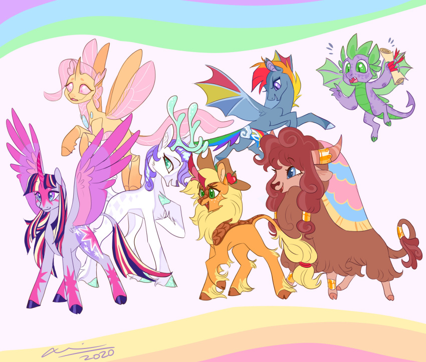 alternate_species antlers applejack_(mlp) arthropod asian_mythology bat_pony bat_wings bovid bovine capreoline cervid changeling chinese_mythology creeate97 dragon east_asian_mythology equid equine fluttershy_(mlp) friendship_is_magic hasbro hi_res horn insect_wings kirin mammal membrane_(anatomy) membranous_wings my_little_pony mythology pinkie_pie_(mlp) rainbow_dash_(mlp) rarity_(mlp) reindeer twilight_sparkle_(mlp) winged_unicorn wings yak