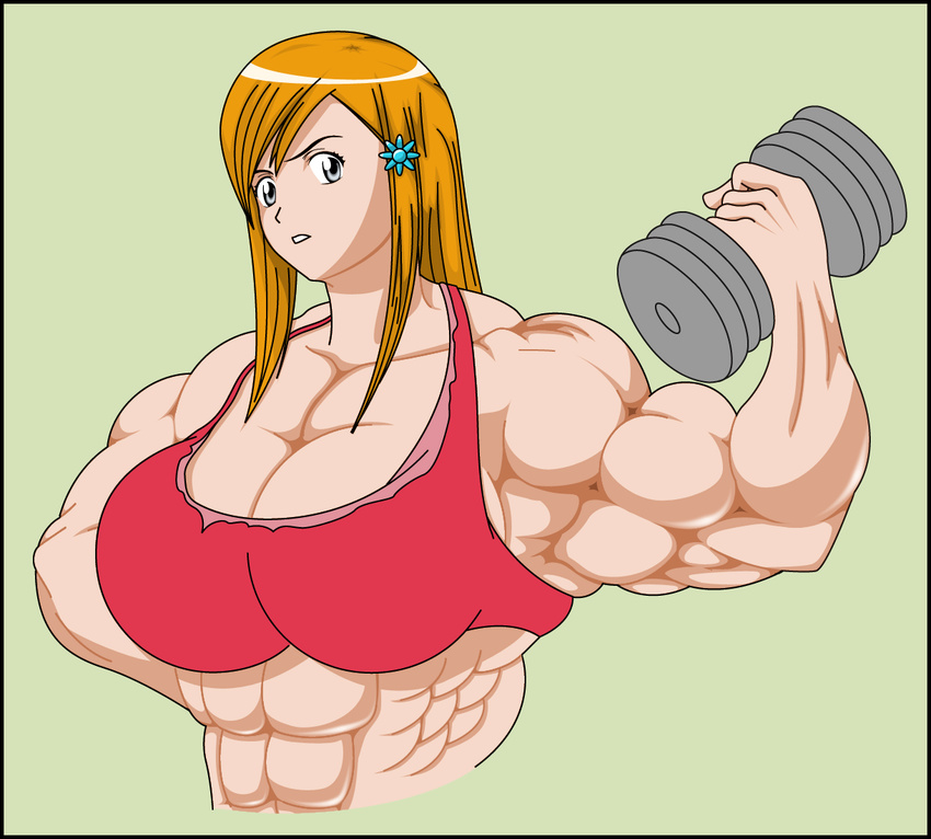 abs biceps bleach breasts dumbbell extreme_muscles inoue_orihime muscle muscles muscular muscular_female orihime_inoue weights
