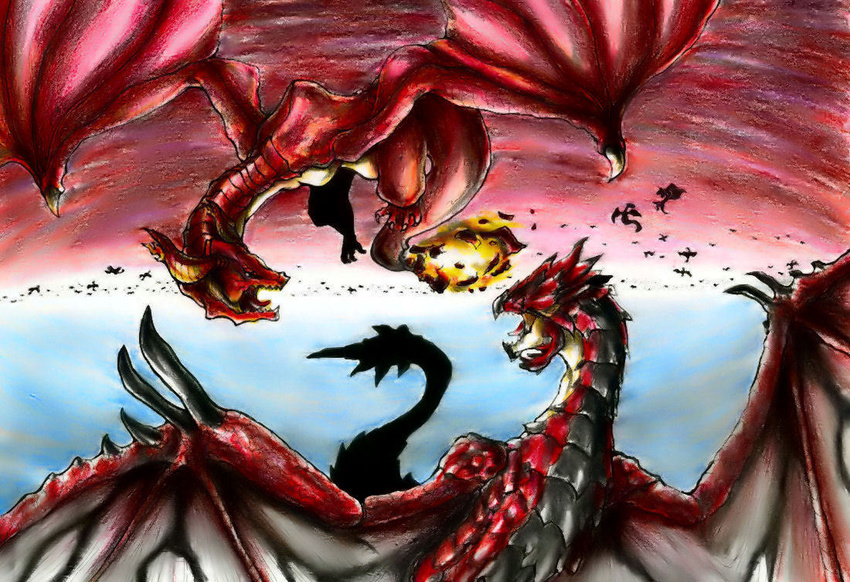 angelus capcom crossover drag-on_dragoon dragon drakengard monster_hunter rathalos square_enix wyvern