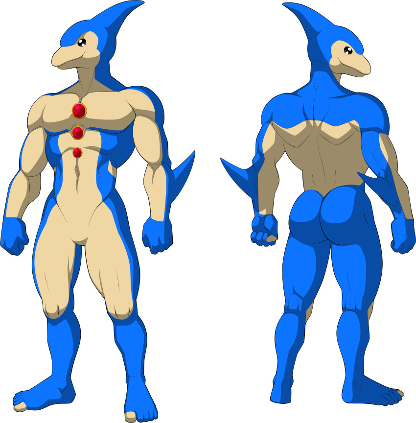 5_fingers 5_toes absurd_res alien anthro barefoot butt cetacean delphinoid duel_monster feet fingers hi_res male mammal marine model_sheet muscular muscular_male neo-spacian_aqua_dolphin nude solo sparksstars toes toothed_whale yu-gi-oh!