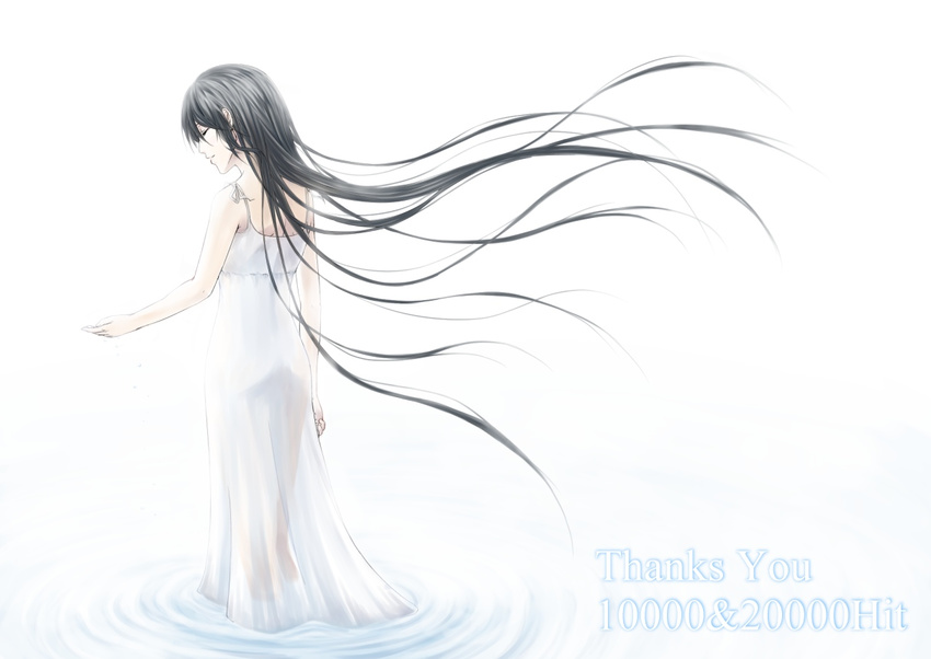 black_hair eyes_closed female girl long_hair original solo tatuya very_long_hair white_background