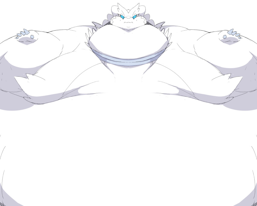 ambiguous_gender belly claws feral generation_5_pokemon hi_res immobile legendary_pokemon morbidly_obese morbidly_obese_ambiguous morbidly_obese_feral nintendo obese obese_ambiguous obese_feral overweight overweight_ambiguous overweight_feral pokemon pokemon_(species) reshiram solo video_games weight_gain white_belly white_body zephy_03